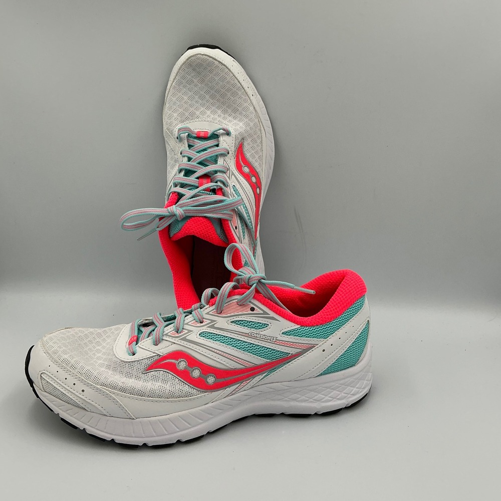 Saucony Women S S20561-2 White Teal Pink Running Shoes Sneakers Size 9 NwoB